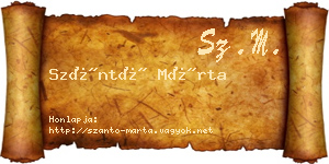 Szántó Márta névjegykártya