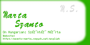 marta szanto business card